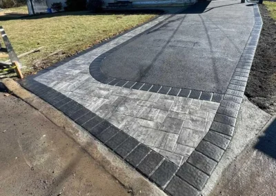 Asphalt block paving driveway